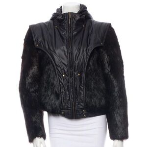 Derek Lam Espresso Hooded Fur Jacket